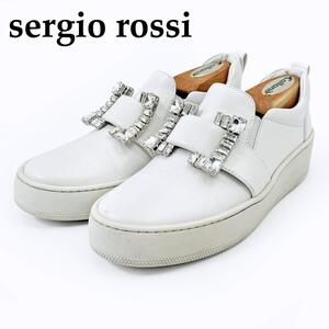 【定価15.5万円】現行品 セルジオロッシ スニーカー TWENTY SPORT sergio rossi スリッポン ビジュー クリスタル ストーン スワロフスキー