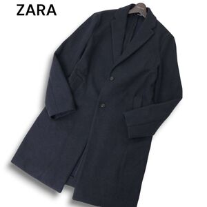 ZARA ザラ マン 現行タグ★ 秋冬 【4 WAY COAT】 ストレッチ チェスター コート Sz.M　メンズ ネイビー　C4T10353_B#N