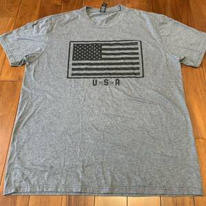 沖縄 米軍放出品 USA 半袖 Tシャツ オシャレ ファッション 古着 ビンテージ LARGE グレー (管理番号LM10)