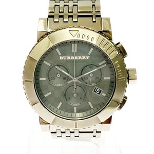 【1円スタート】BURBERRY バーバリー BU2305 クロノグラフ SS グレー系文字盤 クオーツ メンズ腕時計 331472