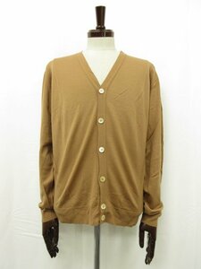 HH 極美品 【ジョンスメドレー JOHN SMEDLEY】 長袖 ハイゲージ ニットカーディガン (メンズ) sizeL ブラウン ●29MN4826●