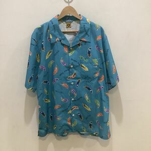 HUMAN MADE ヒューマンメイド 2023 s/s Feather Aloha Shirt フェザーアロハシャツ ブルー XXL 611138