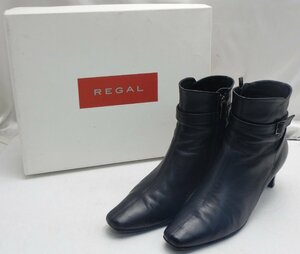 REGAL リーガル☆レザーブーツ ショートブーツ ブラック 23cm 6878 レディース☆Z0404898