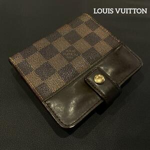 『LOUIS VUITTON』 ルイヴィトン ダミエ柄 二つ折ウォレット