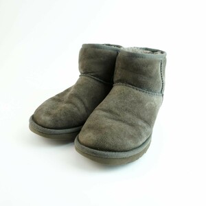 UGG アグ 22.0 CLASSIC MINI クラシックミニ ムートンブーツ ボア スエード グレー/MC33