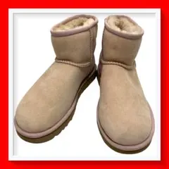 【美品】UGG アグ (23) ムートンブーツ ボア 本革 レザー 希少カラー