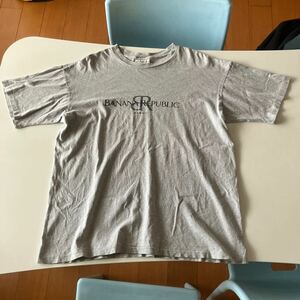 90S 白タグ USA製 BANANA REPUBLIC 半袖Tシャツ 袖裾シングルステッチ サイズL 状態良し