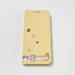 匿名⭐️Xperia 5V スマホケース イエロー 手帳型 猫 かわいい 肉乳