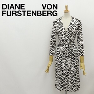 ◆DIANE von FURSTENBERG ダイアンフォン ファステンバーグ Vintage JULIAN 総柄 シルクジャージー ラップ ワンピース 4