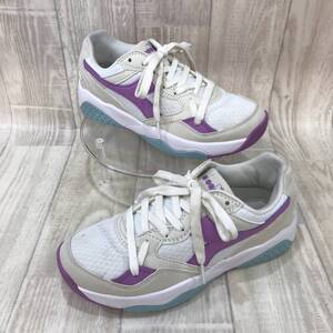 NZ3039●DIADORA スニーカー●22●ホワイト/パープル/ブルー ディアドラ