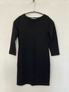 美品　UNIQLO ユニクロ　イネス ワンピース　チュニック　ニット　ウール　毛100% S ブラック　黒　着丈76×身幅38×袖丈31cm