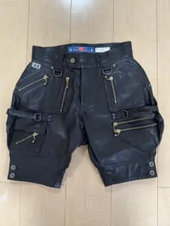 blackmeans レザーショートパンツ　ニッカボッカ　ブラック　サイズ1