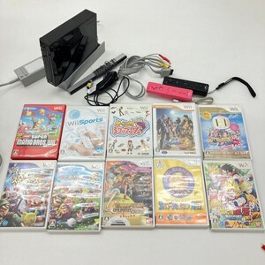 G012-C4-2897 NINTENDO 任天堂 ニンテンドー Wii ゲーム機 本体+ソフトアクセサリー セット 本体ブラック RVL-001(JPN) 通電確認OK