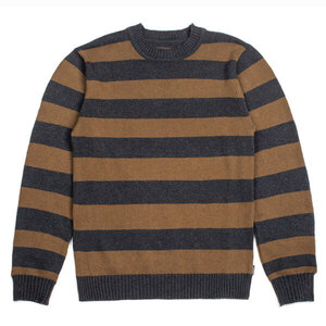 ブリクストン ウェス セーター ウォッシュドブラック Sサイズ Brixton Wes Sweater Washed Black ワイドボーダー ニット Knit