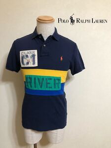 Polo Ralph Lauren CUSTOM FIT ポロ ラルフローレン ビッグポニー 鹿の子 ポロシャツ トップス サイズXS 165/88A 半袖 ネイビー