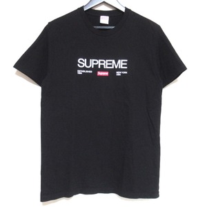 美品 21AW Supreme シュプリーム Est.1994 Tee ロゴプリント クルーネック ショートスリーブ 半袖 Tシャツ カットソー Mサイズ ブラック