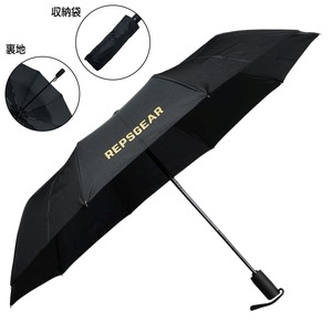 REPSGEAR 折り畳み傘 100cm 内側柄 自動開閉 ワンタッチ式 雨傘 [ ブラック ] レプズギア アンブレラ 長傘