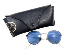 ☆ 【ジャンク品】Ray-Ban/レイバン RB3681 003/80 50□20 145 サングラス ライトブルー シルバー メガネ 眼鏡 (45075N1)