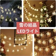 雪の結晶 LED クリスマスライト　イルミネーションライト　6m 40個