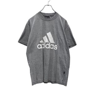 adidas 半袖 プリント Tシャツ キッズ 160 グレー ホワイト アディダス スポーツ ロゴ 古着卸 アメリカ仕入 a506-5694