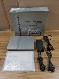 #i3【梱100】 SONY PS2 プレイステーション2 SCPH-77000 ss Satin Silver サテンシルバー コントローラー無し 通電確認済