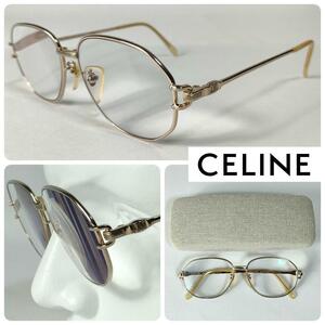 【高級品】 CELINE セリーヌ マカダム 度入り 1/20-12KGF 金張り メガネフレーム