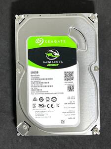 ★ 500GB ★【使用時間：5ｈ】 ST500DM009　/　Seagate BarraCuda　新品同様 2016年製　薄型 3.5インチ内蔵HDD SATA シーゲート[管理■XPGY