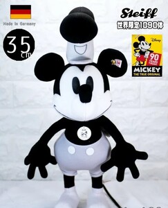 【新品未開封】シュタイフ steiff ミッキーマウス 誕生90周年蒸気船ウィリーミッキーマウス 35cm Disney Mickey Mouse 梱120