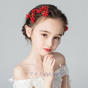 A294J☆新品ヘアアクセサリー セット パール 4個セット ヘアピン ピアノ 発表会 子供 髪飾り 花 シンプル フォーマル 2色選択B