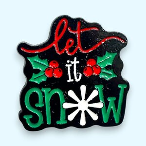 Let it Snow 文字 雪 クリスマス ピン ピンバッジ バッジ ポスト投函