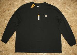 Carhartt カーハート　ロンT◆ヘンリーネック◆2XL◆デッドストック◆未使用品◆長袖Tシャツ◆ブラック◆USA購入