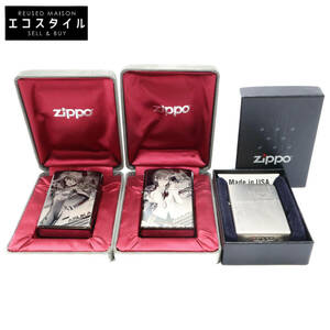 1円 美品 ZIPPO ジッポ 08年 綾波レイ/09年製 惣流・アスカ・ラングレー ASUKA/真希波・マリ・イラストリアス MARI オイルライター 計3点