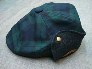 新品DL Headwear (ディーエルヘッドウェア)Benjamin Flap Hunting green tartan Mサイズ