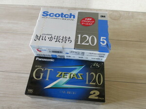 【未開封】VHS＊Panasonic ZETAS「NV-T120GTN2」120分／Scotch「T-120 BRL x 5」120分＊ビデオテープ カセット