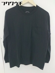 ◇ green label relaxing UNITED ARROWS スタンドカラー 無地 長袖 Tシャツ カットソー サイズ L ブラック メンズ