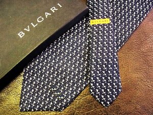 ♪vr0756♪良品♪【BVLGARI】ブルガリ【鳥 動物 柄】「最高級セッテピエゲ」ネクタイ