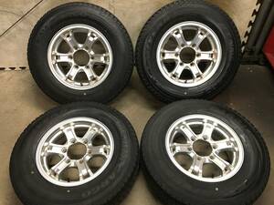 値下げ【200系ハイエース】バリ山195/80R15 107/105L LTグッドイヤー スタッドレスタイヤ 15×6J+33 PCD139.7 6H wedsアルミホイール ４本