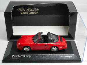 ☆レアPMA-Minichamps ☆ 1/43ポルシェPorsche 911 Targa 1991 red　☆231124