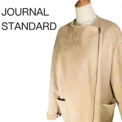 JOURNAL STANDARD ノーカラーコート ジップアップ ベージュ【M】