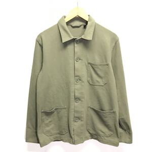 人気のミリタリーテイスト◎【UNIQLO】ユニクロ ジャージーワークジャケット アウター カバーオール アメカジ 古着 グリーン M /Y17830ii