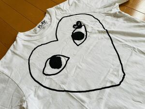 PLAY COMME des GARCONS プレイ コム デ ギャルソン 白 黒 ハート 半袖 Tシャツ AZ-T102 サイズ L