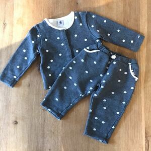 プチバドー セットアップ サイズ86cm 水玉 PETIT BATEAU ドット 子供服 冬 上下セット ISETAN 新宿伊勢丹 長袖 上着 ズボン まとめ売 レア