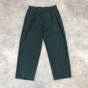 GQ241◇stein : EX WIDE TAPERED TROUSERS◇S◇グリーン 定価￥378400－ シュタイン 2タック ワイドテーパードトラウザーパンツ