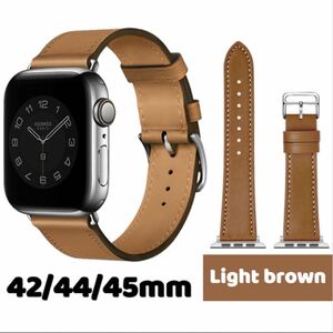 ★新品★ Apple Watch バンド 合皮 42/44/45mm　ライトブラウン 未使用品