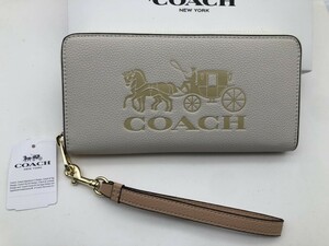 コーチ COACH 長財布 財布 ジップ ウォレット ラウンドファスナー レザー レディース ホワイト新品 未使用 贈り物b060C C3548