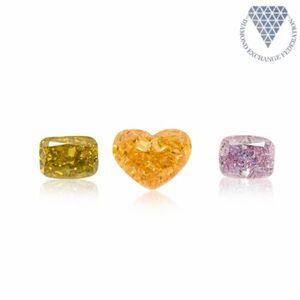 合計 0.61 ct 天然 カラー ダイヤモンド 3 ピース GIA 1 点 付 マルチスタイル / カラー FANCY DIAMOND 【DEF GIA MULTI】