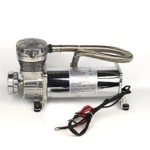 AK016:エアーコンプレッサー 480c　200psi 3/8　1/4　12v エアサス　メッキ ブラック