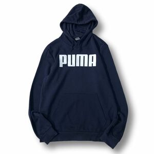 《良品◎》PUMA プーマ★ビッグロゴデザイン*フーデットプルオーバーパーカー*ネイビー*サイズM(MA7034)◆S80