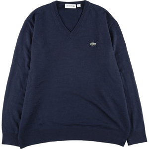 古着 ラコステ LACOSTE Vネック アクリルニットセーター メンズXXL /eaa410814