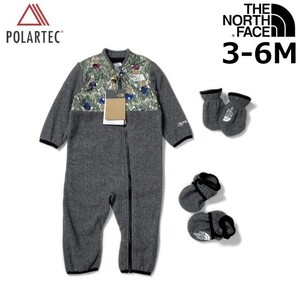 1円～!売切!【正規新品】THE NORTH FACE◆BABY DENALI ONE-PIECE SET ロンパース US限定 3点セット アウトドア(3-6M)グレー 240517-63